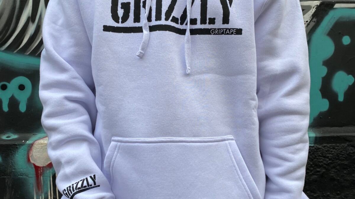 MOLETOM CANGURU GRIZZLY OG STAMP HOODIE BRANCO - Loja Loko