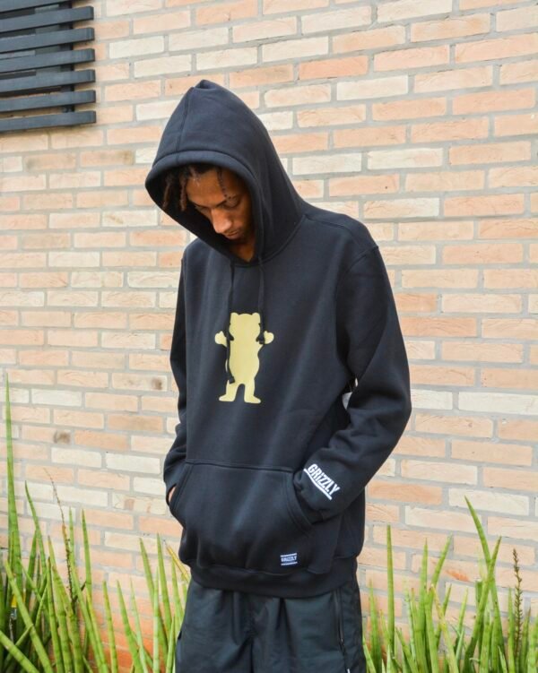MOLETOM CANGURU GRIZZLY OG BEAR PRETO - Imagem 2