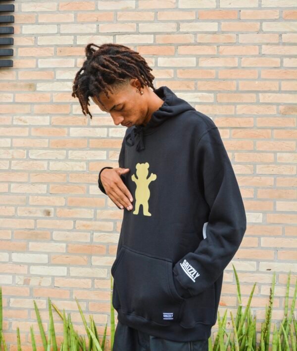 MOLETOM CANGURU GRIZZLY OG BEAR PRETO - Imagem 3