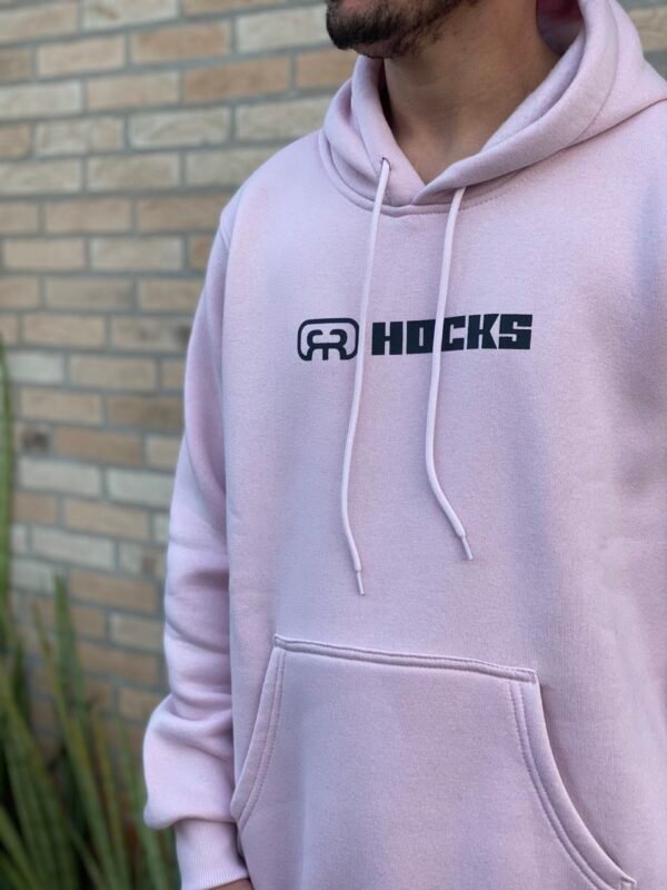 MOLETOM CANGURU HOCKS LOGO ROSA - Imagem 2
