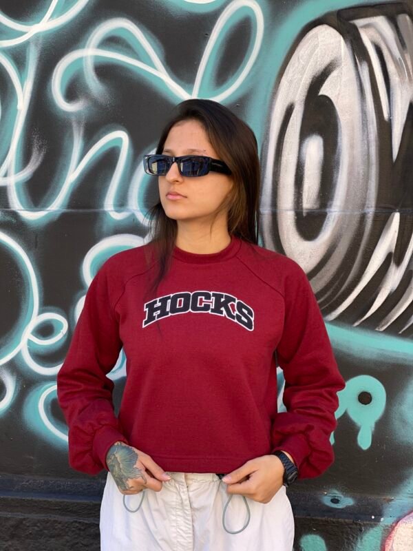 MOLETOM CROPPED CARECA HOCKS MARSALA LOKO