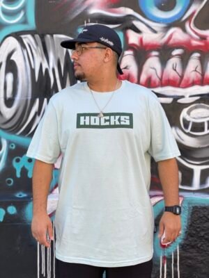 CAMISETA HOCKS PLUS SIZE LOGO VERDE CLARO