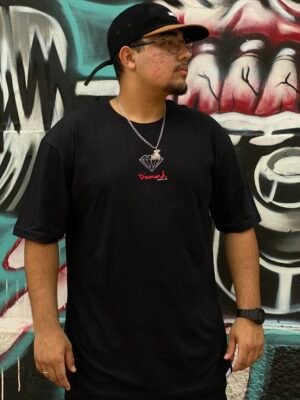 CAMISETA DIAMOND PLUS SIZE SMALL BRILLIANT PRETO