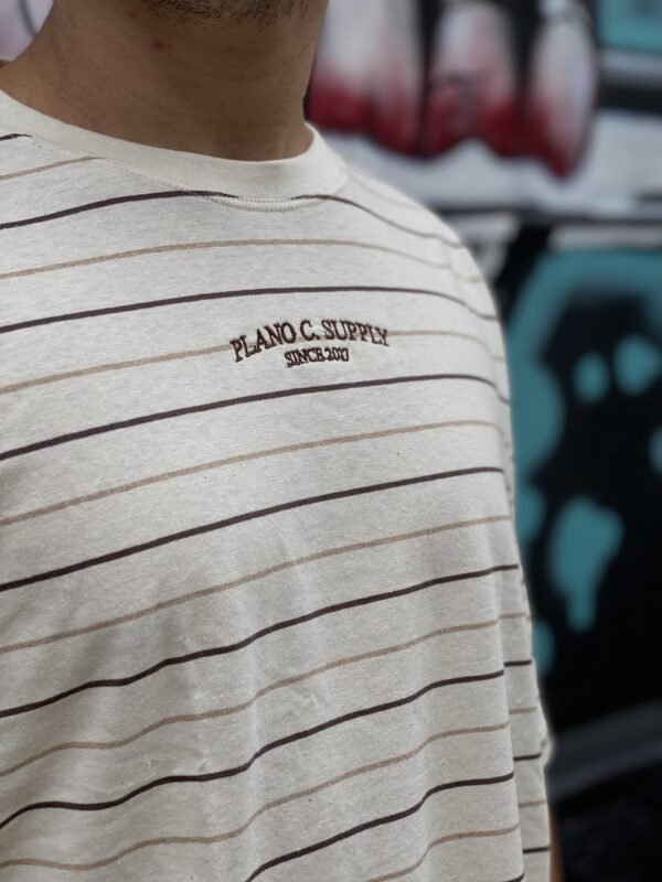 CAMISETA PLANO C. LISTRADA SUPPLY CREME - Imagem 3