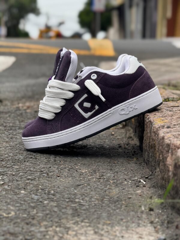 TÊNIS QIX COMBAT SUEDE ROXO BRANCO - Imagem 2