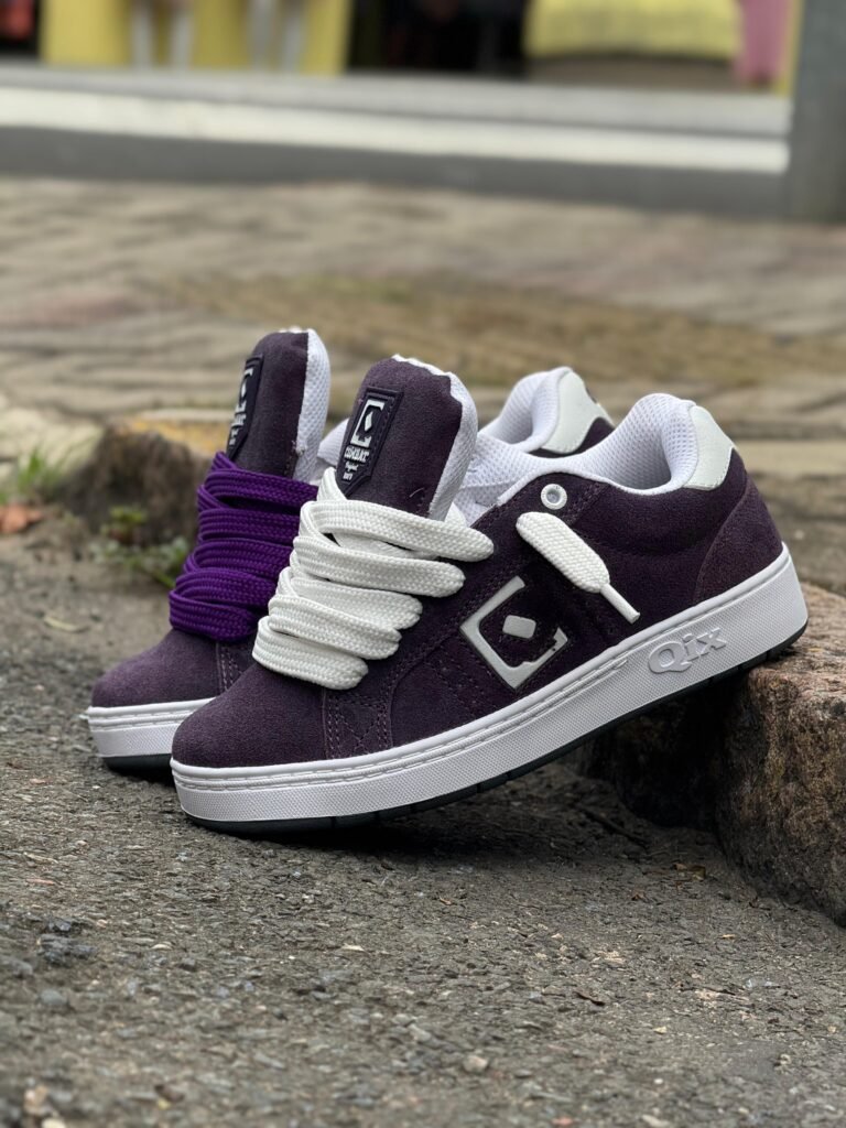 TÊNIS QIX COMBAT SUEDE ROXO BRANCO - Loja Loko