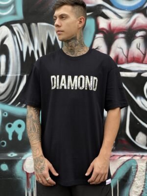 CAMISETA DIAMOND BOLD DIAMANTE PRETO