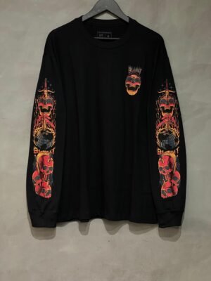 CAMISETA ML BLUNT FIRE SKULL PRETO