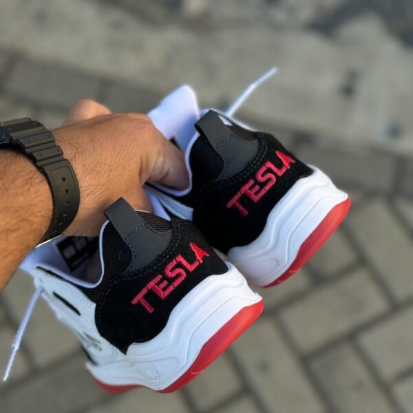 TÊNIS TESLA NINE BLACK WHITE RED - Imagem 4