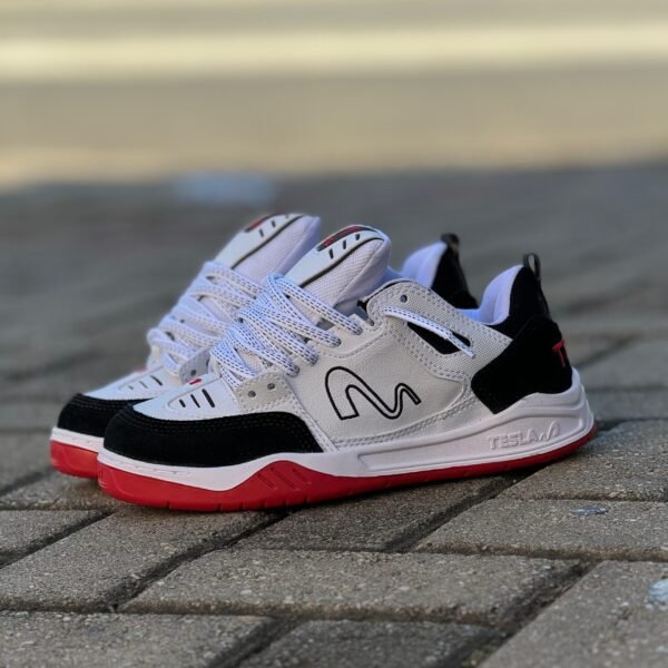 TÊNIS TESLA NINE BLACK WHITE RED