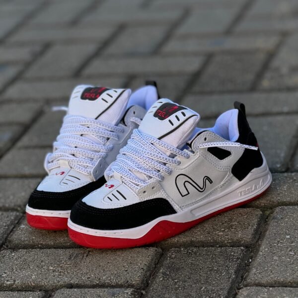 TÊNIS TESLA NINE BLACK WHITE RED - Imagem 6