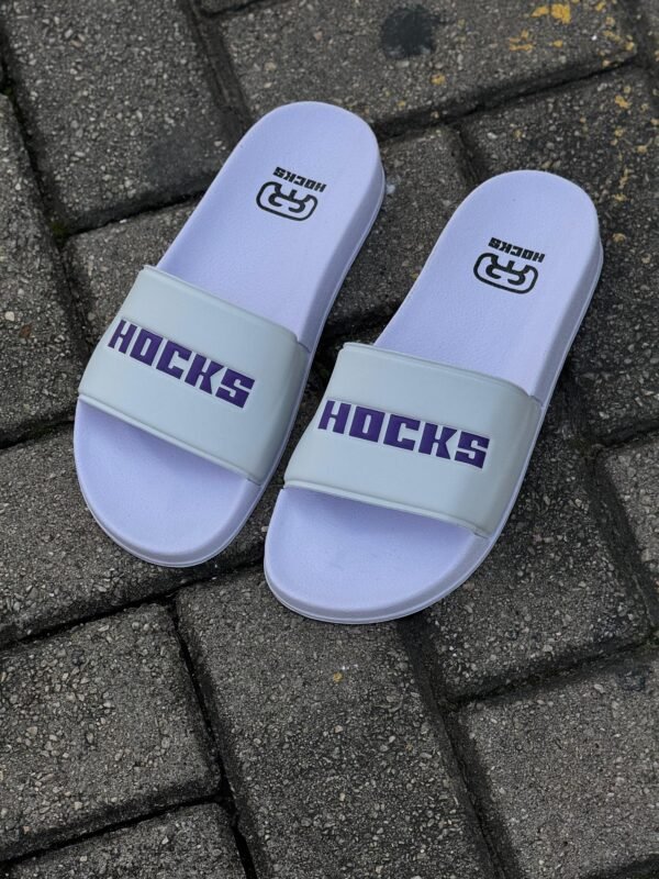 Chinelo Slide Hocks White Purple - Image 2