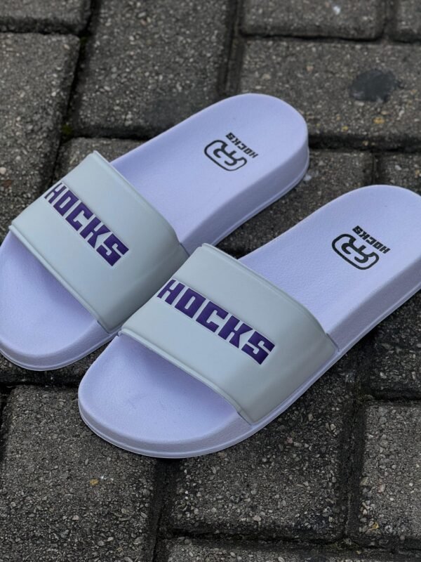 Chinelo Slide Hocks White Purple - Image 4