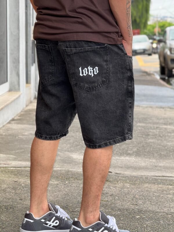 Bermuda Loko Jeans Estonado Escuro - Imagem 3