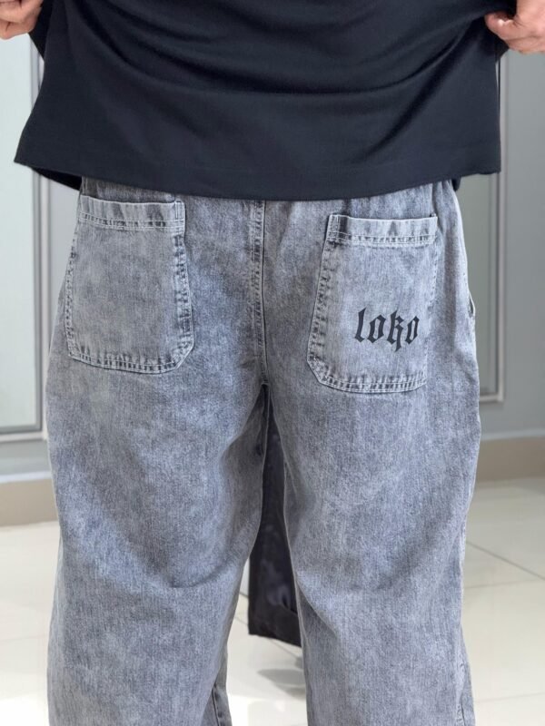 Calça Baggy Loko Jeans Estonado Claro - Imagem 4