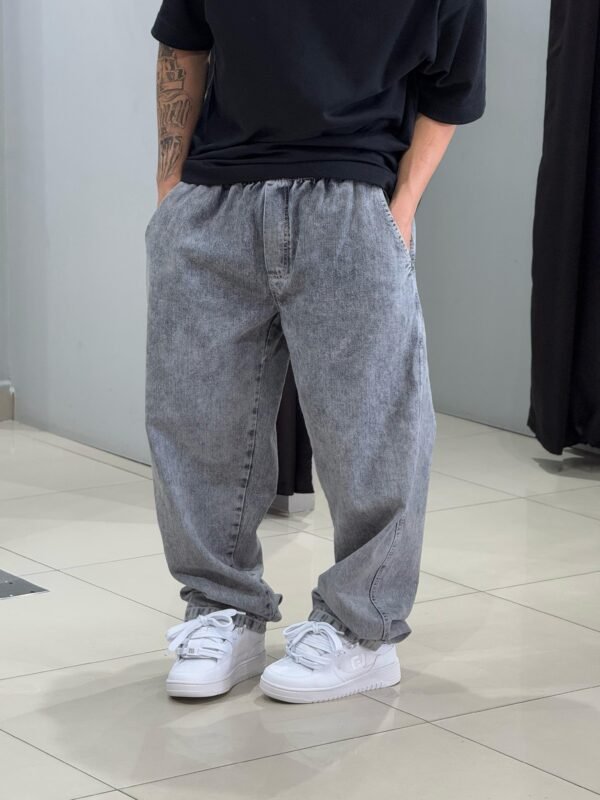 Calça Baggy Loko Jeans Estonado Claro - Imagem 5