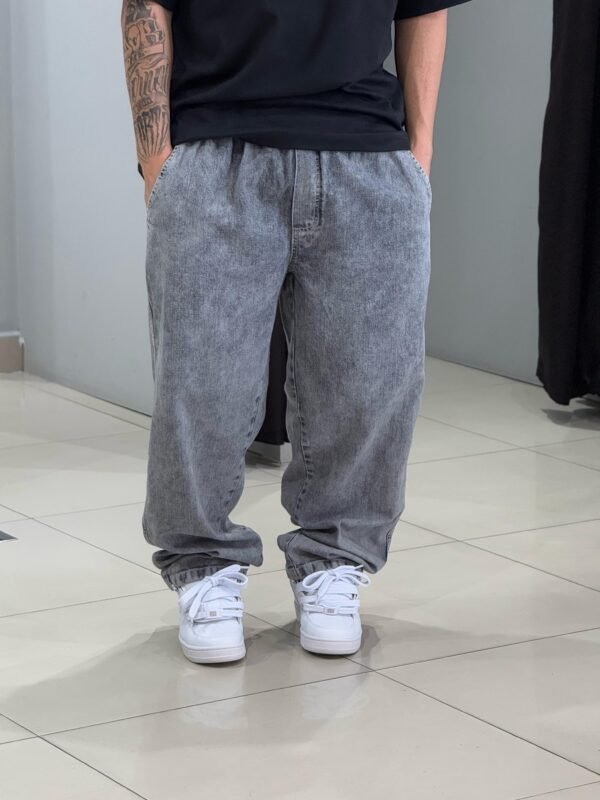 Calça Baggy Loko Jeans Estonado Claro - Imagem 8