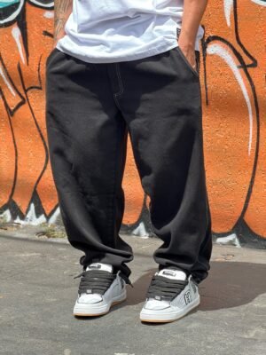 Calça Baggy Loko Pesponto Preto