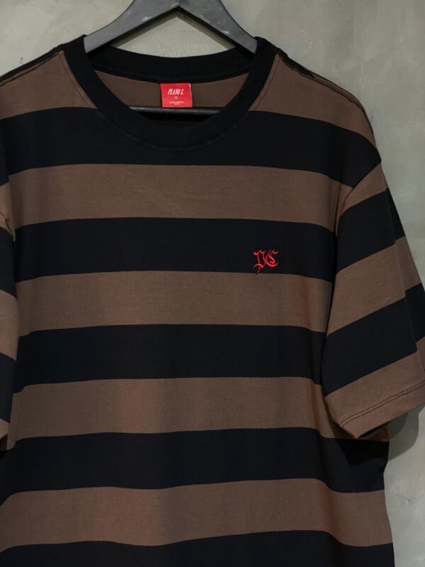 Camiseta Plano C. Listrada Preto Marrom - Imagem 2