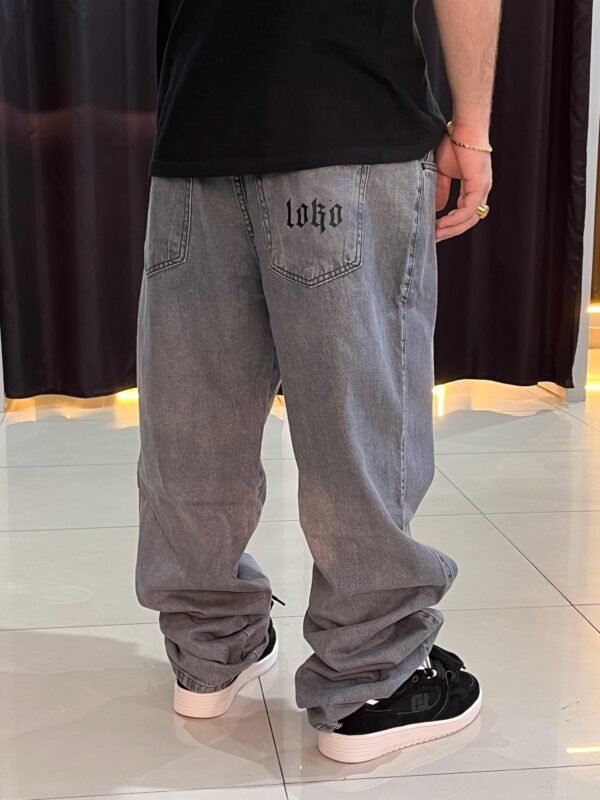 Calça Balão Jeans Estonado Claro - Imagem 5