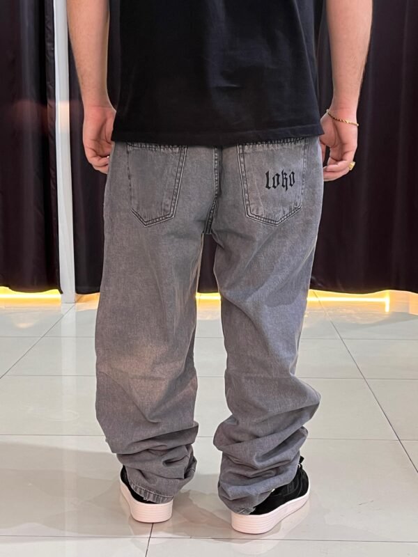 Calça Balão Jeans Estonado Claro - Imagem 3
