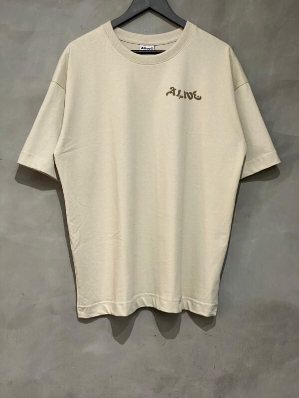 Camiseta Oversized Alive Arablc Bege - Imagem 3