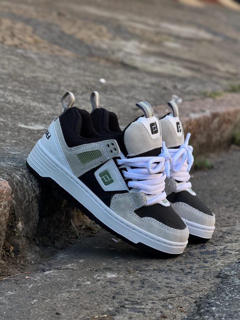 Tênis Freeday Ghetto Cinza Preto Branco – Estilo Street e Skate