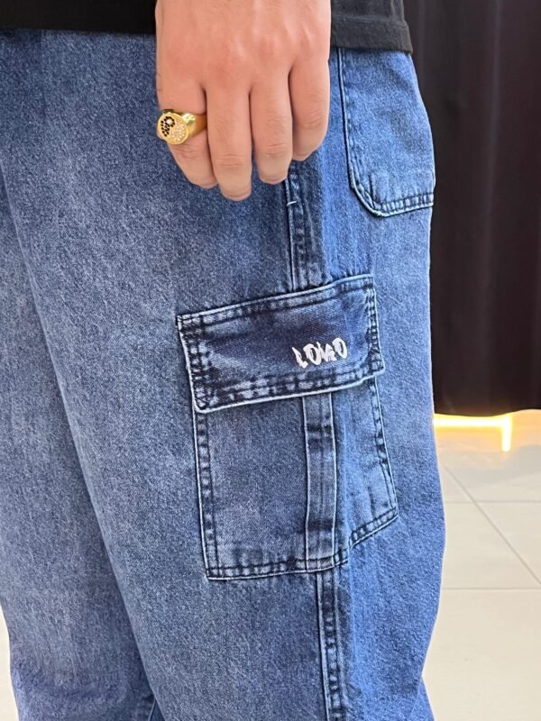 CALÇA CARGO LOKO JEANS ESCURO - Imagem 5