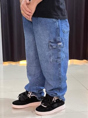 CALÇA CARGO LOKO JEANS ESCURO