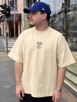 Camiseta Diamond Brillant Oversized Bege