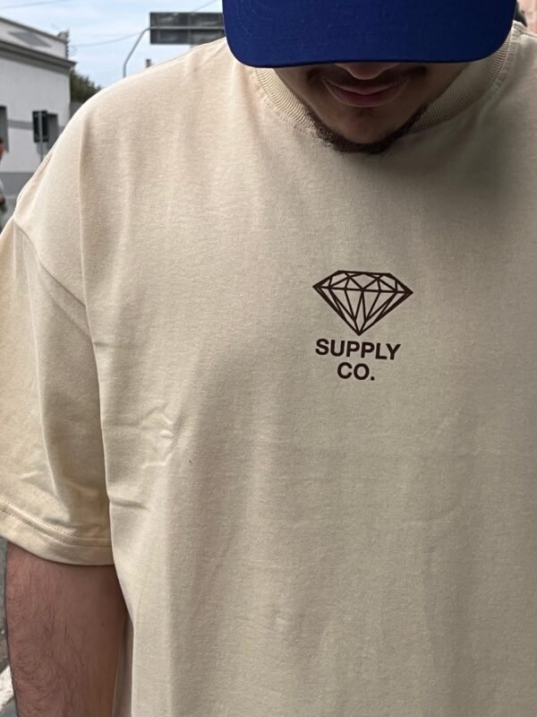 Camiseta Diamond Brillant Oversized Bege - Imagem 5