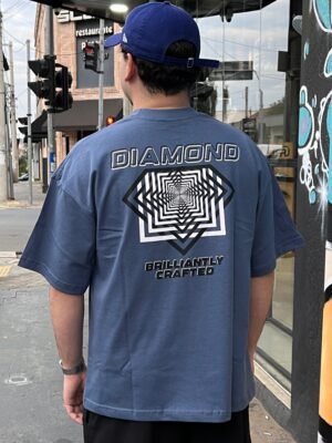 Camiseta Diamond Retro Oversized Azul Gelo