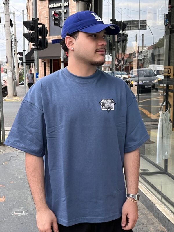 Camiseta Diamond Retro Oversized Azul Gelo - Imagem 3
