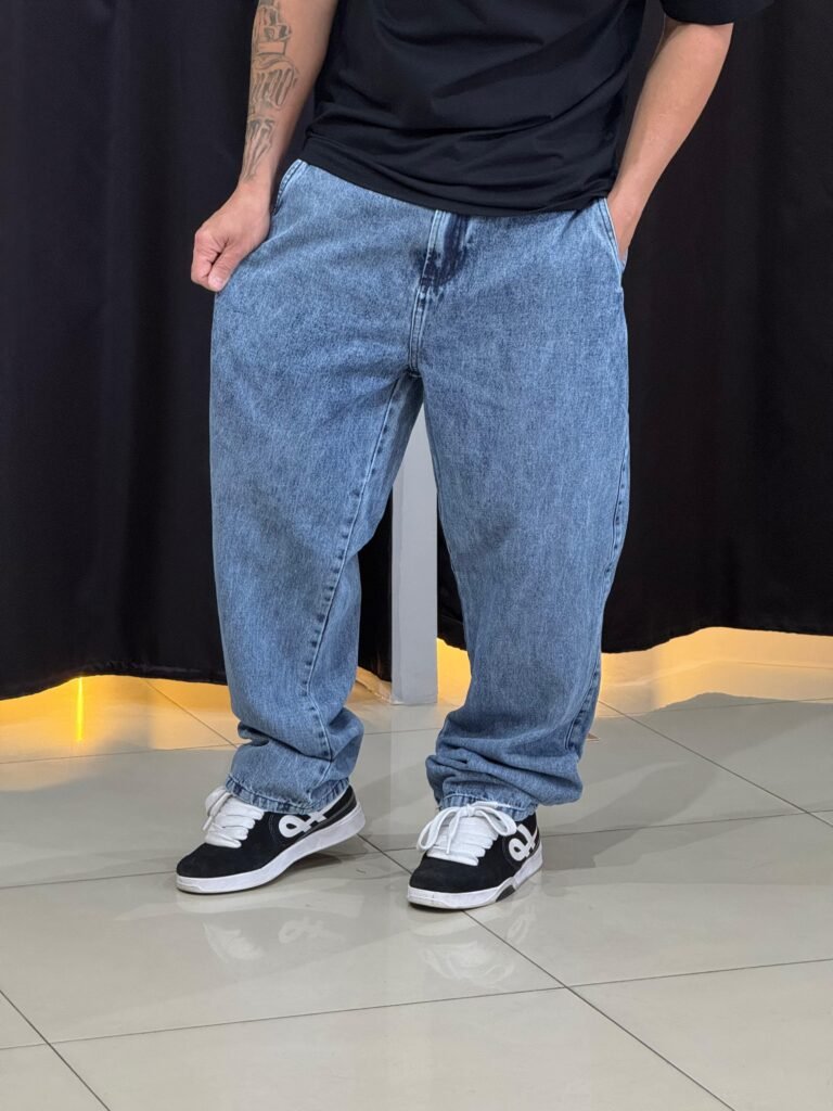Calça Baggy Balão Loko Jeans Azul Estonado - Loja Loko