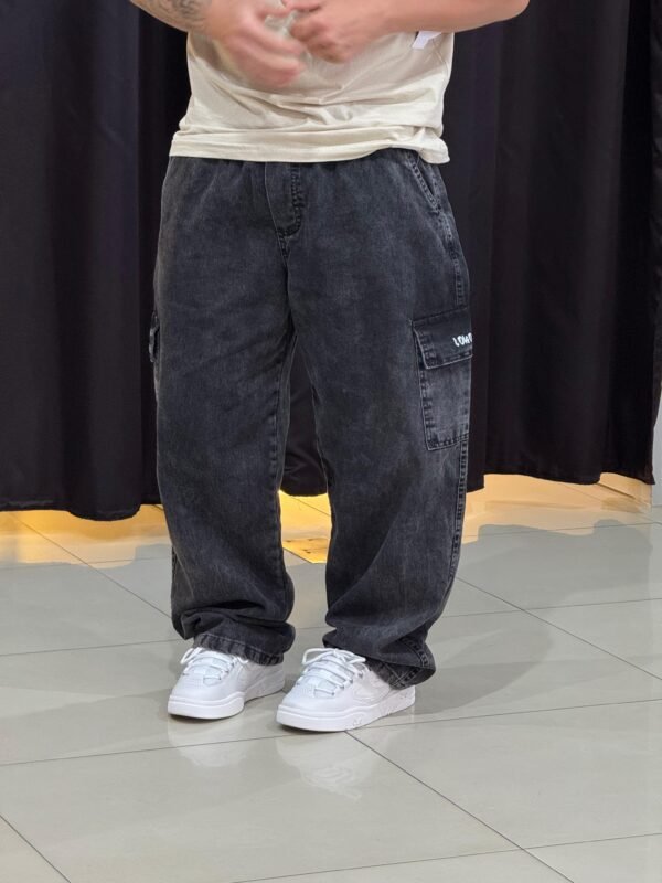 Calça Cargo Loko Jeans Stoned Escuro - Imagem 6