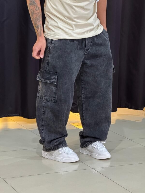 Calça Cargo Loko Jeans Stoned Escuro - Imagem 7