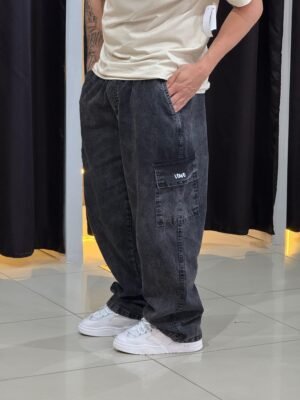 Calça Cargo Loko Jeans Stoned Escuro