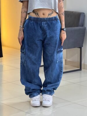 CALÇA CARGO LOKO JEANS ESCURO