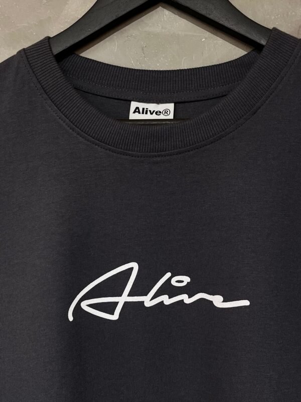 Camiseta Oversized Alive Line Cinza - Imagem 2