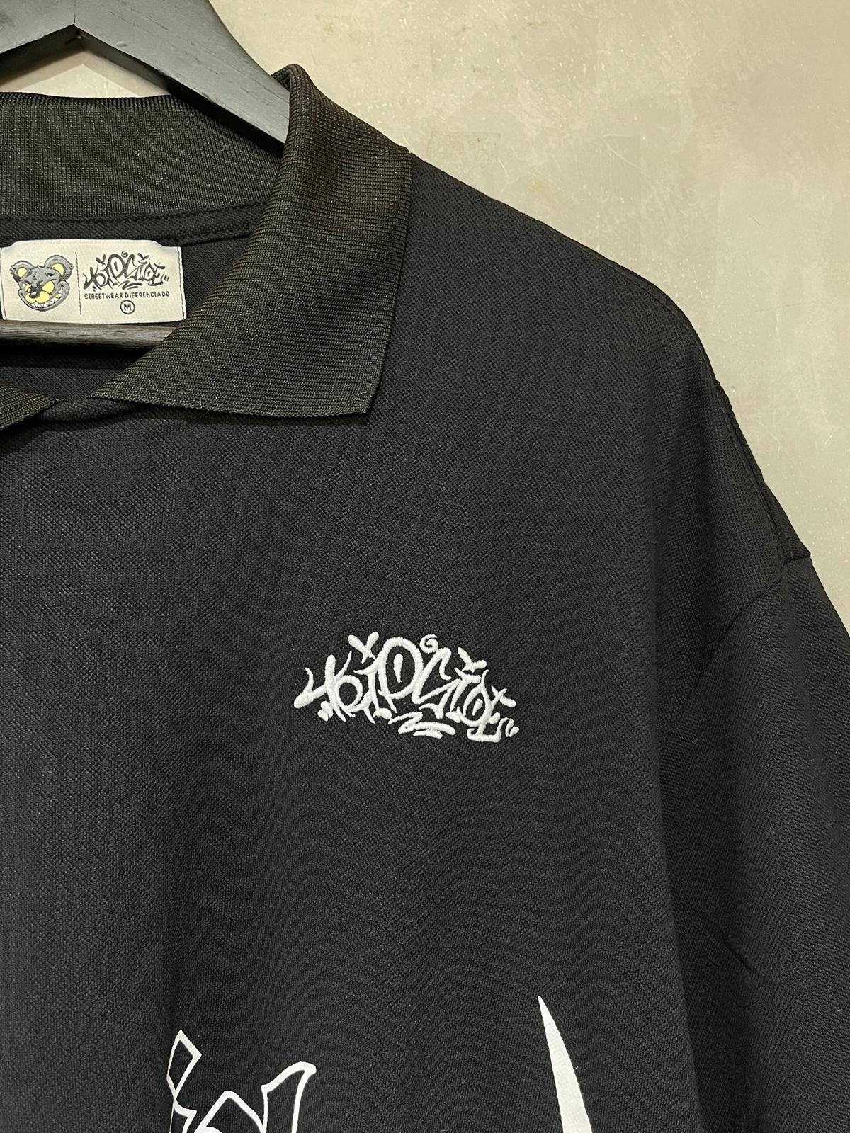 Camiseta Gola Polo Piquet Tripside “77” Preta - Loja Loko
