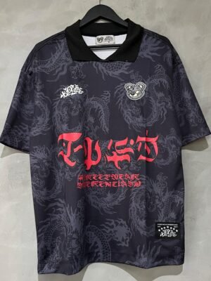 Camiseta Polo Dry Fit Tripside “Dragon” Preta