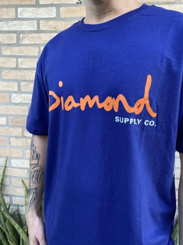 CAMISETA DIAMOND OG SCRPT TEE LOGO  AZUL MARINHO - Imagem 2