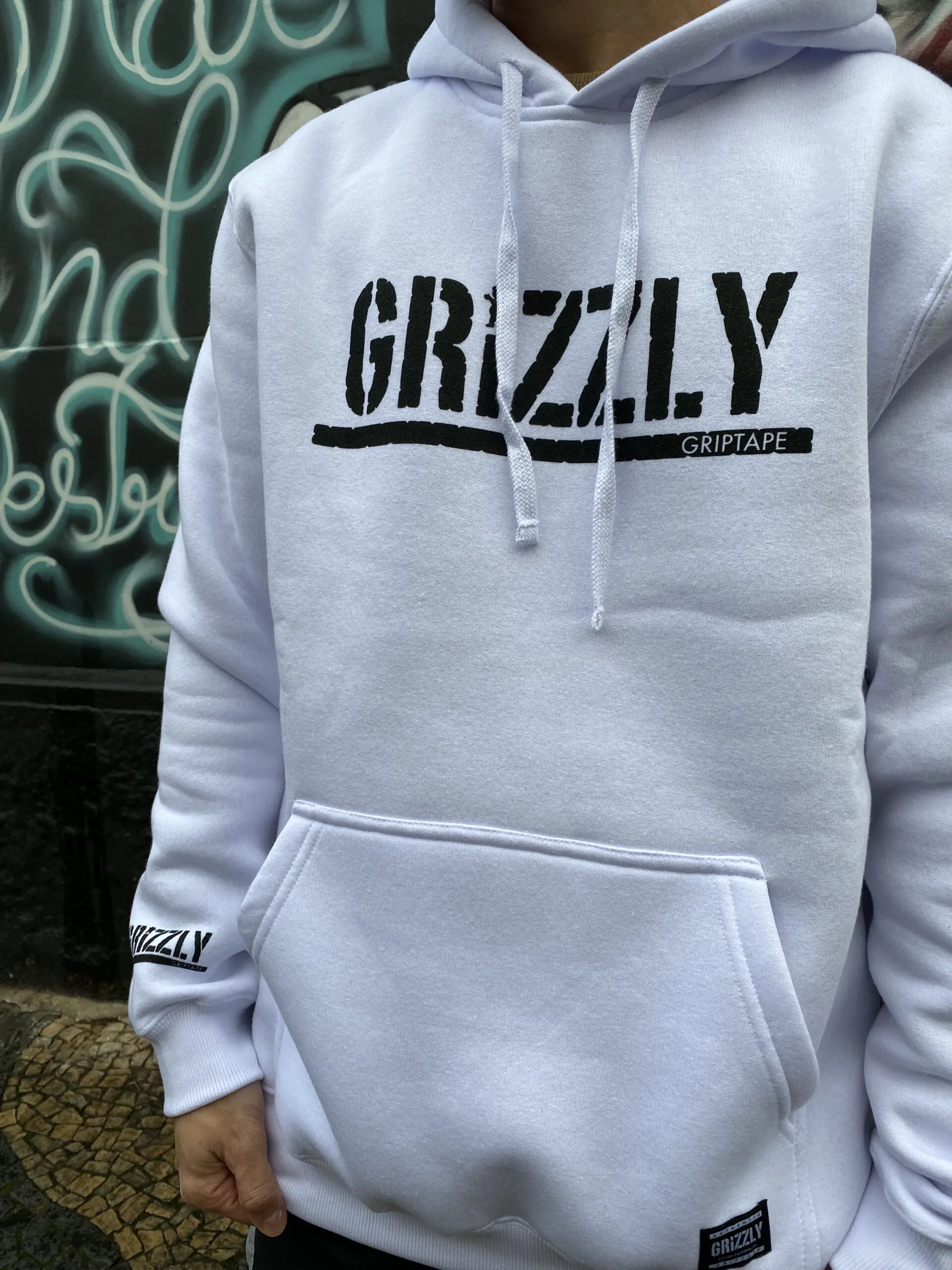 MOLETOM CANGURU GRIZZLY OG STAMP HOODIE BRANCO - Imagem 2