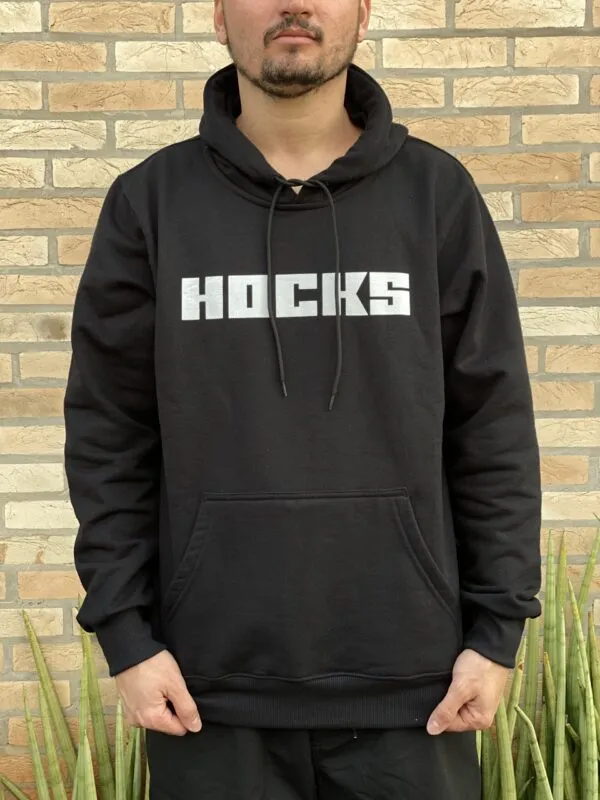 MOLETOM CANGURU HOCKS LOGO PRETO