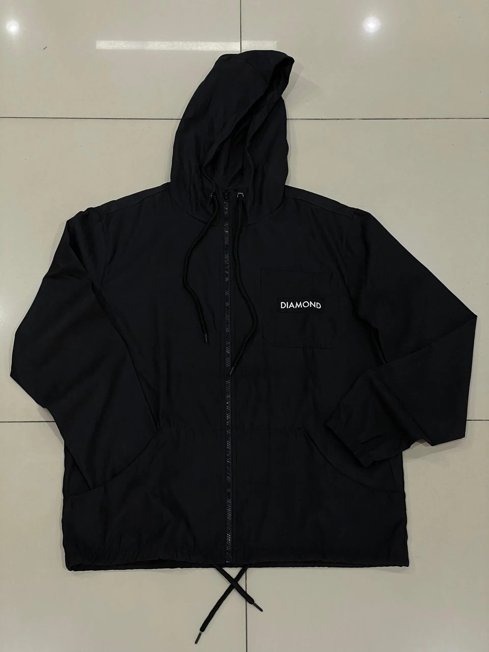 CORTA VENTO DIAMOND SIMPLICITY ZIP UP PRETO
