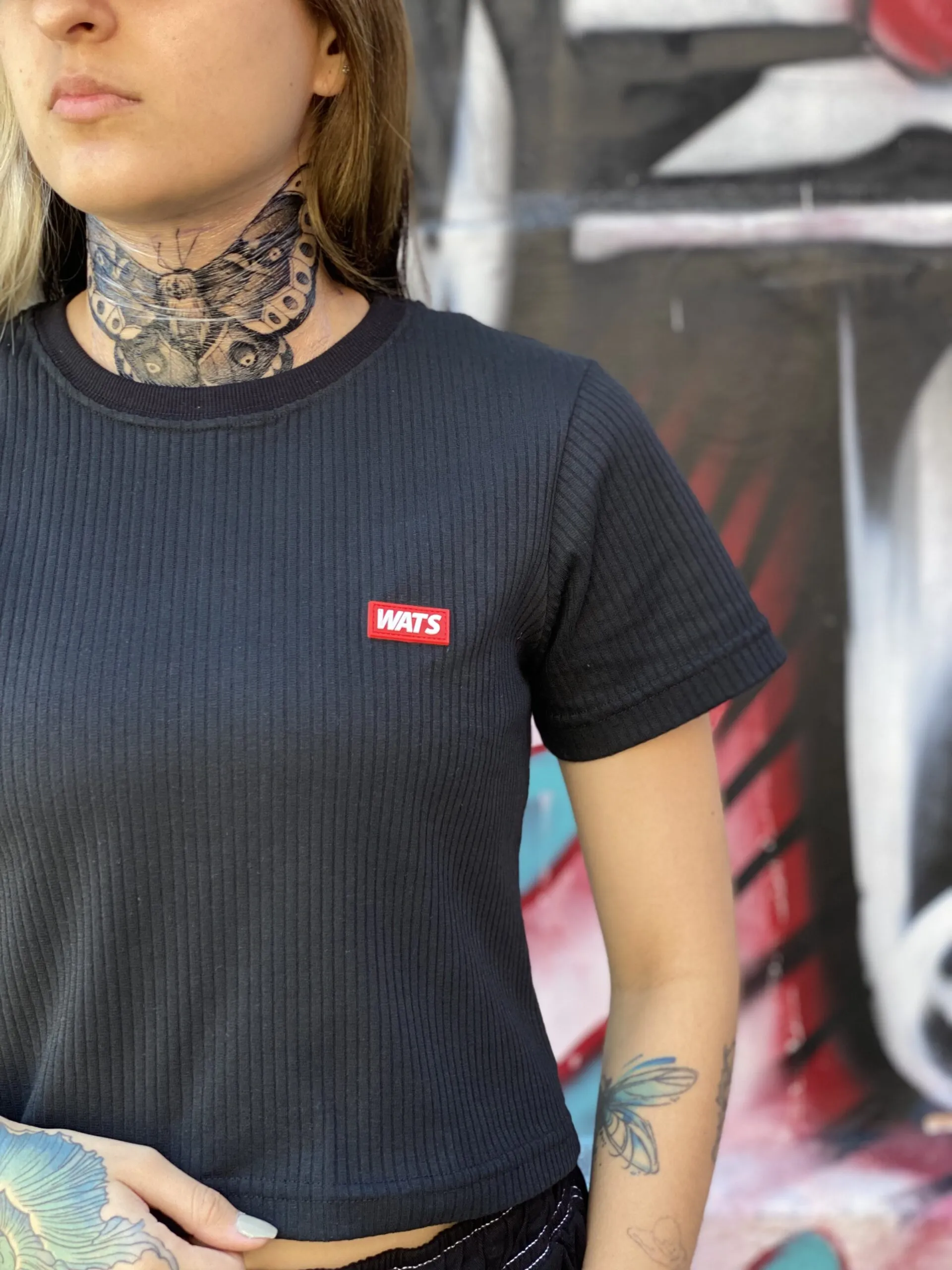 CROPPED WATS BOX CANELADO PRETO - Imagem 2