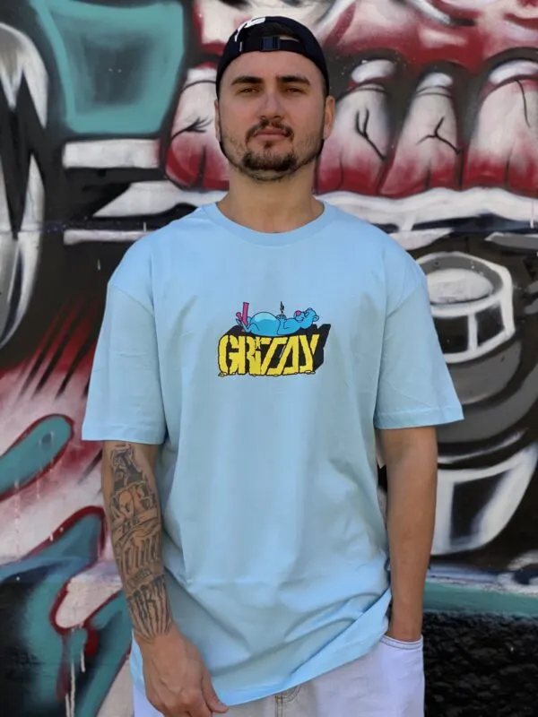 CAMISETA GRIZZLY COUCH POTATO CAROLINA BLUE
