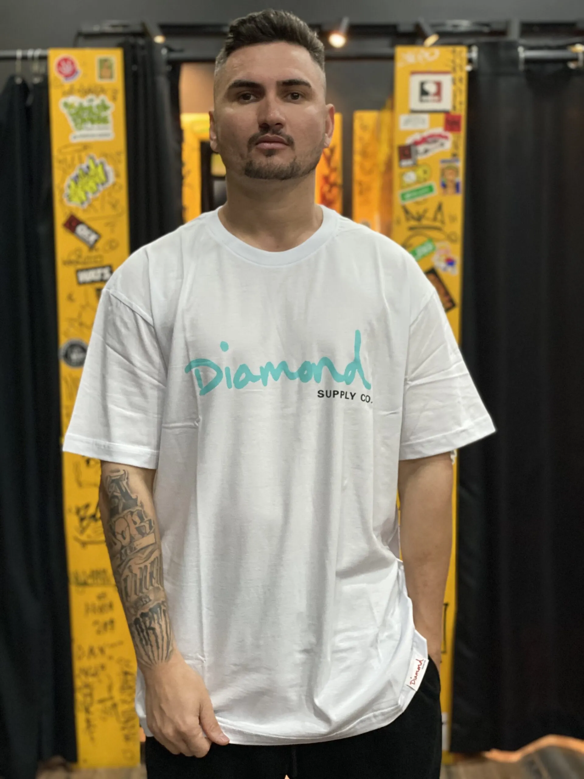 CAMISETA DIAMOND OG SCRIPT BRANCO