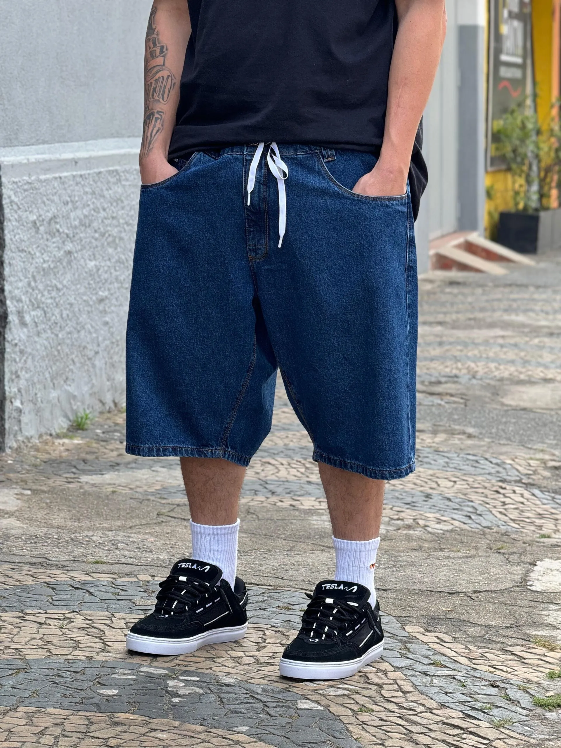 BERMUDA JEANS ESCURO BIG HOCKS - Imagem 3