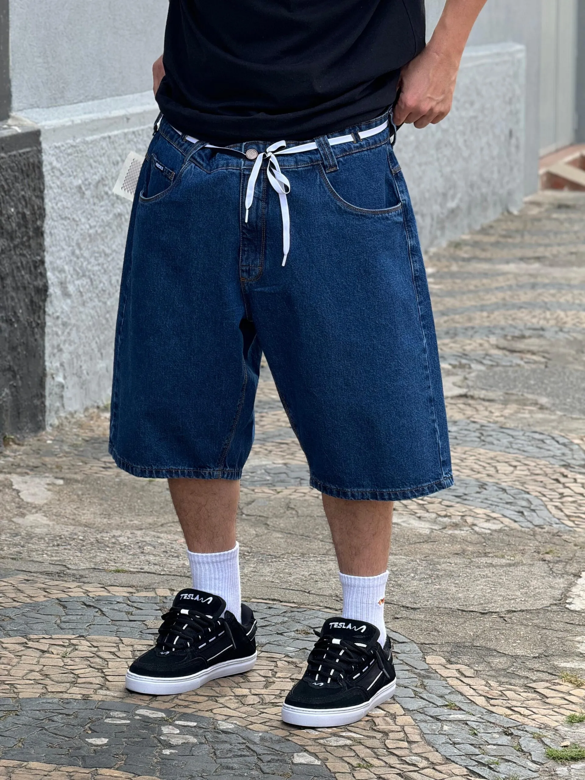 BERMUDA JEANS ESCURO BIG HOCKS